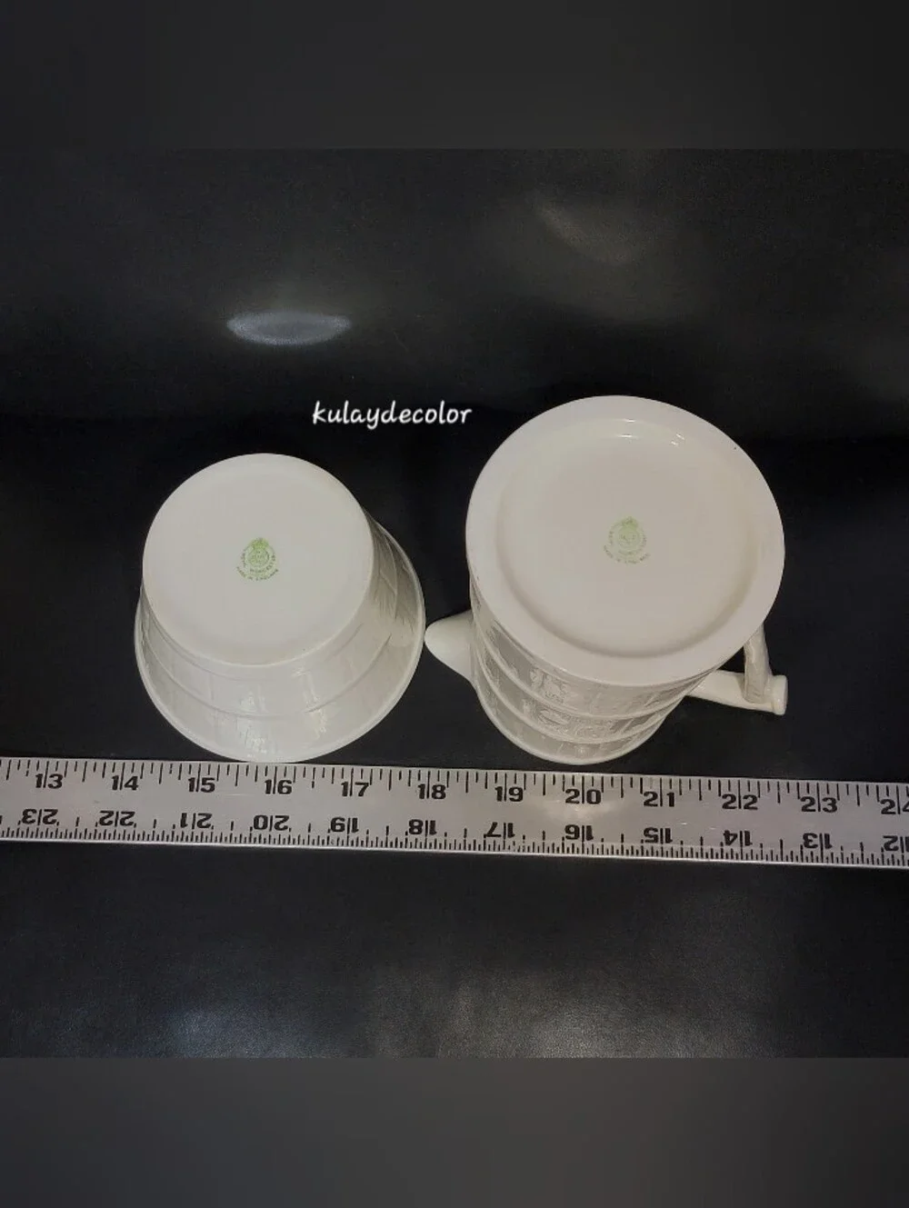 Royal Worcester Bone China Ribbed Barrel Sugar Bowl Creamer Set Made in England